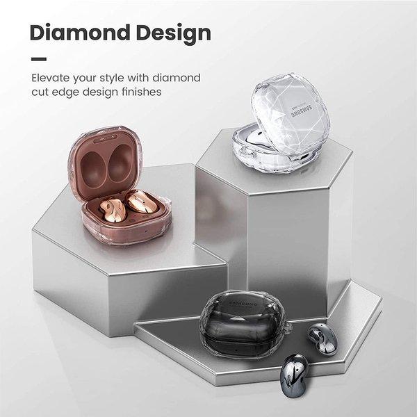 Galaxy Buds Pro/Buds Live 対応 ケース シルバー カラビナ付