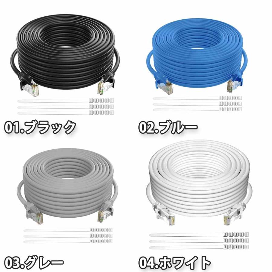 LANケーブル イーサネットケーブル ネットワークケーブル 全5色 75Ft