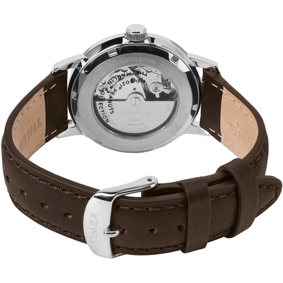 TIMEX タイメックス 腕時計 Peanuts スヌーピー TW2U85600ZV マーリンオートマチック 40ｍｍ 自動巻き レザー シルバー/ブラウン 海外モデル リストウォッチ｜smart-park｜02