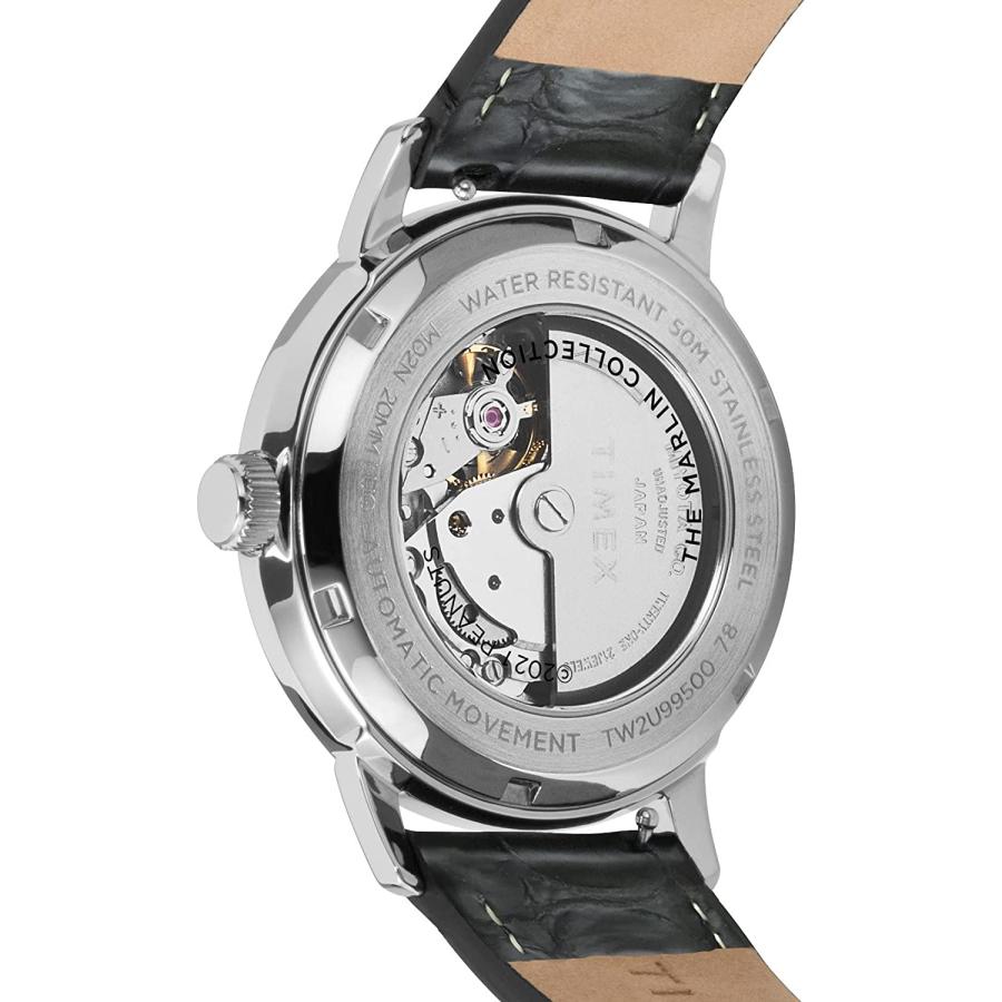 TIMEX タイメックス 腕時計 Peanuts スヌーピー TW2U99500ZV マーリンオートマチック 40ｍｍ 自動巻き レザー シルバー/ブラック 海外モデル リストウォッチ｜smart-park｜02