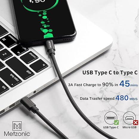 iPhone15 充電ケーブル タイプC USB-C & ケーブル 2m / 2本 ブラック
