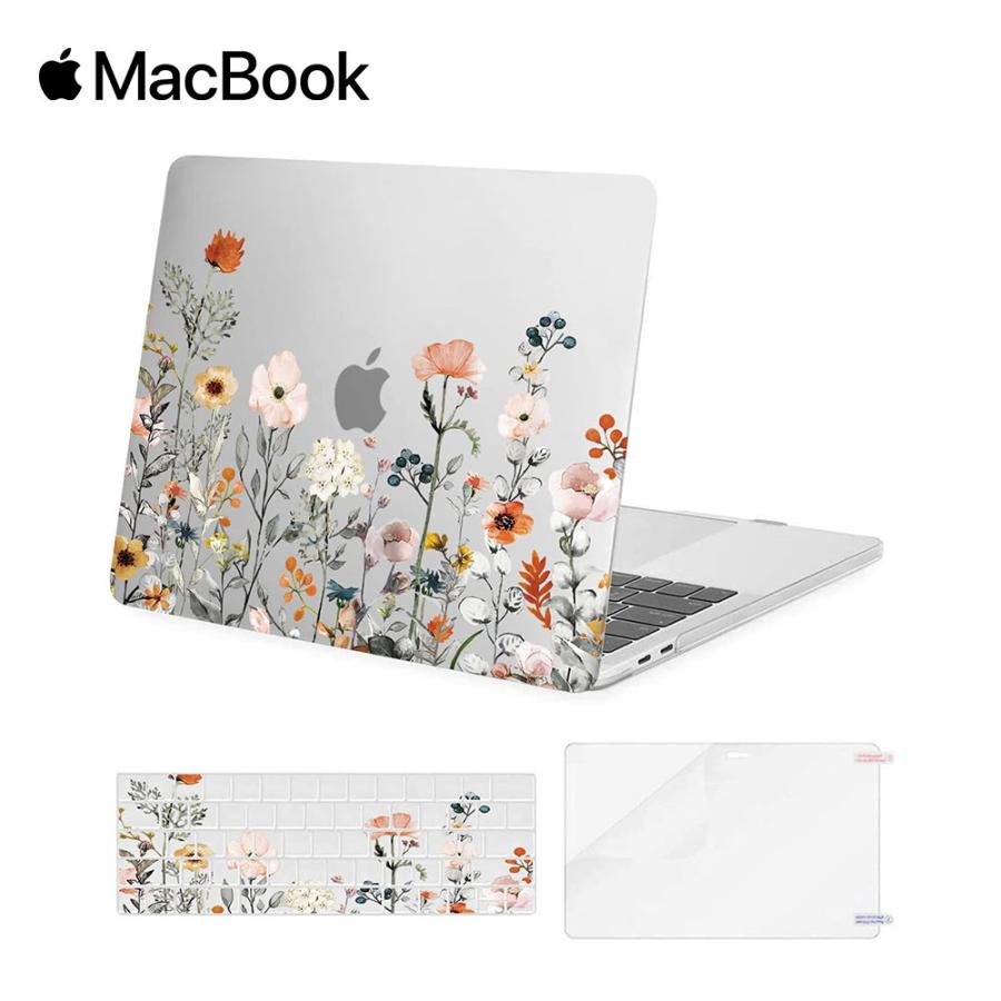 MacBook Pro 13/14/16 インチ ケース カバー フラワー 花 Apple