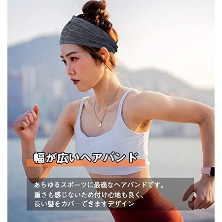 即納 ヘアバンド ターバン ストライプグレー ポリエステル ヘッド