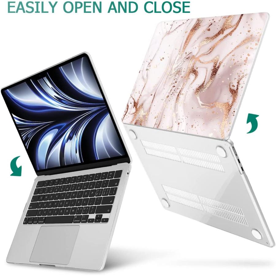 MacBook Air 13.6 インチ 2022 A2681 M2 チップ ケース カバー ローズ