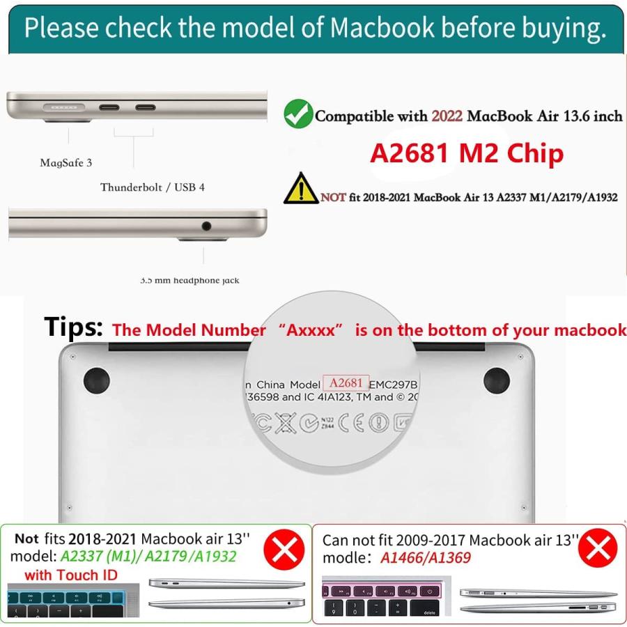 MacBook Air 13.6 インチ 2022 A2681 M2 チップ ケース カバー ピンク Apple アップル マックブック ハードケース シェルカバー キーボードカバー 保護フィル…｜smart-park｜02