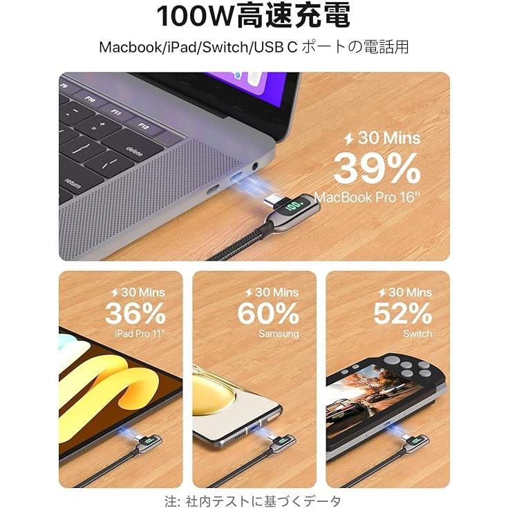 即納 iPhone15 充電ケーブル タイプC USB-C & USB-C ケーブル 30cm / 2本 ブラック 急速充電 データ転送 高耐久 iPhone/MacBook/iPad/Galaxy 対応｜smart-park｜06