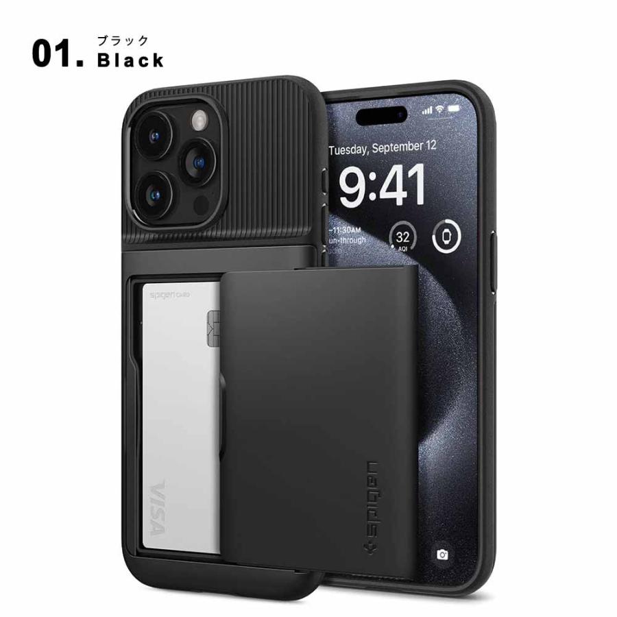 Spigen（シュピゲン） スリムアーマーCS 全3色 カード2枚収納 iPhone15