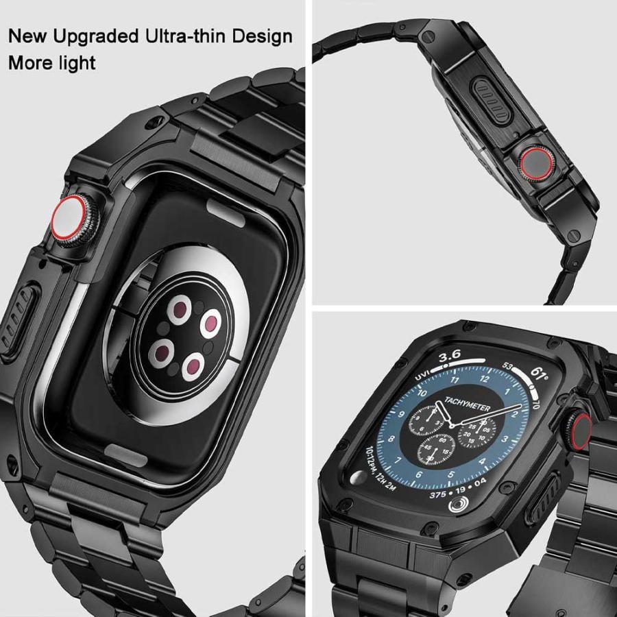 アップルウォッチ ステンレス 一体型 メタル ベルト 全6色 Apple Watch 38/40/41/42(series 11/10)mm 42(Series 3/2/1)/44/45/46/49mm 対応 ラグジュアリーの画像