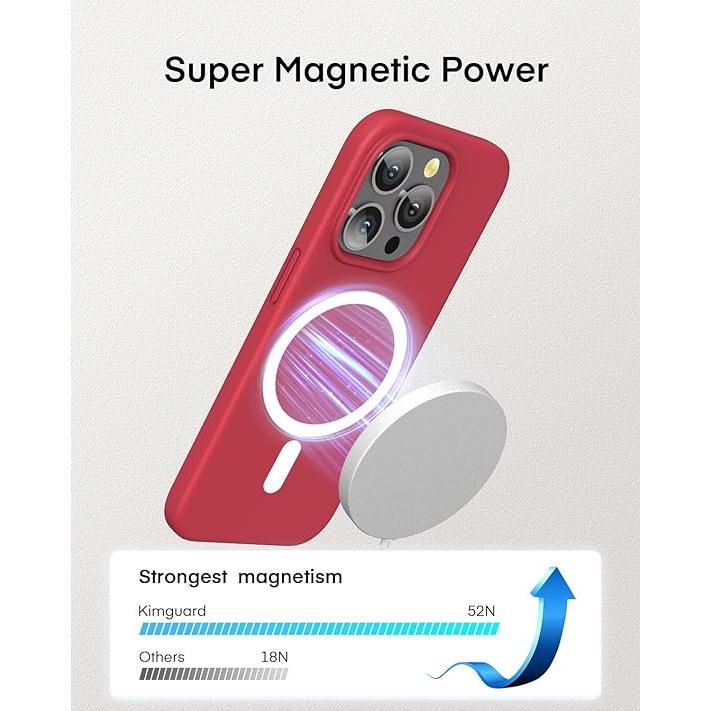 iPhone15シリーズ Magsafe ミリタリーグレード シリコン カバー レッド