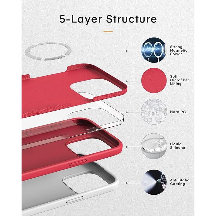 iPhone15シリーズ Magsafe ミリタリーグレード シリコン カバー レッド