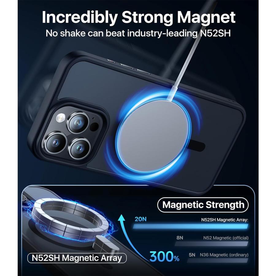 iPhone15シリーズ Magsafe ミリタリーグレード 半透明 マット 全10色