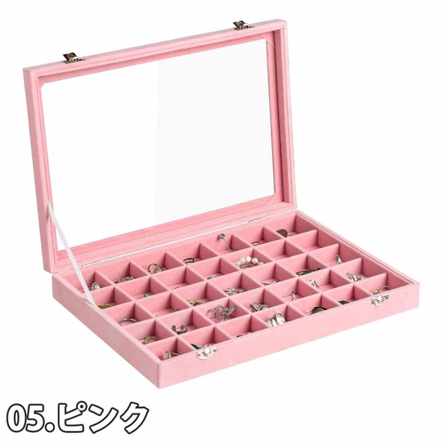 どむ　ピンク商品＋アクセサリーボックスセット ジュエリーボックス アクセサリーケース ネックレスケース 35仕切り 全