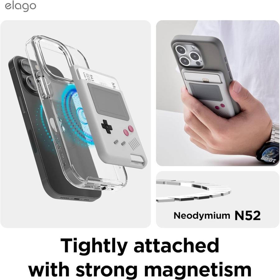 マグセーフ カード ウォレット ゲーム機 デザイン 薄型 財布 カード収納 MagSafe ライトグレー カード2枚収納 iPhone  16/15/14/13/12 シリーズ対応 ケース : SMART PARK Yストア - 通販 - Yahoo!ショッピング