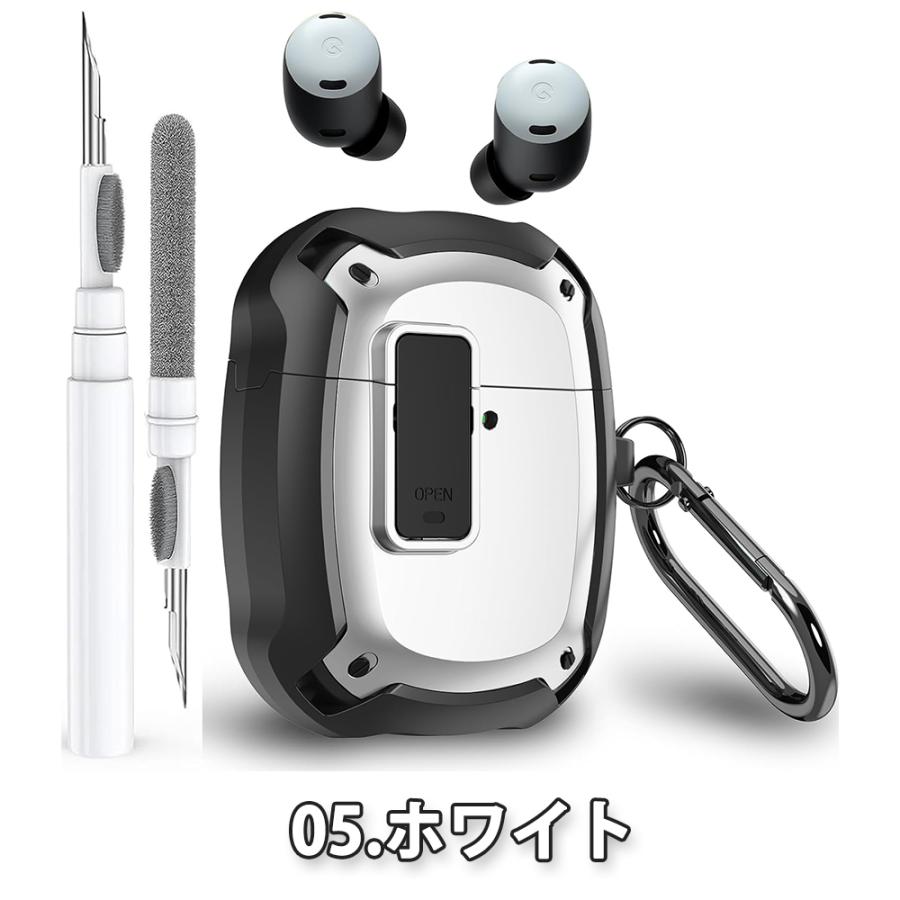 グーグル ピクセル バッズ プロ ケース ワイヤレス充電 カラビナ付き