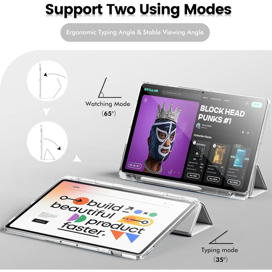 ギャラクシー タブレット Galaxy Tab 手帳型 スリム クリア 衝撃吸収