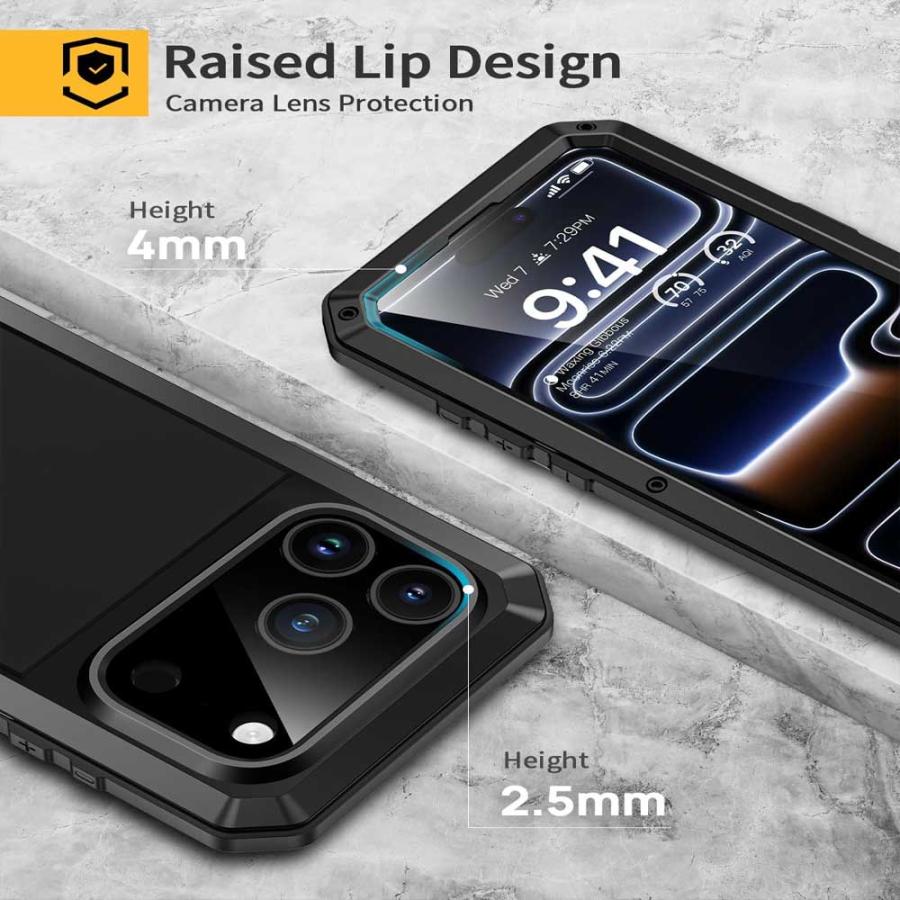 iPhone 全面保護 フルカバー ミリタリーグレード ラギッド レンズ
