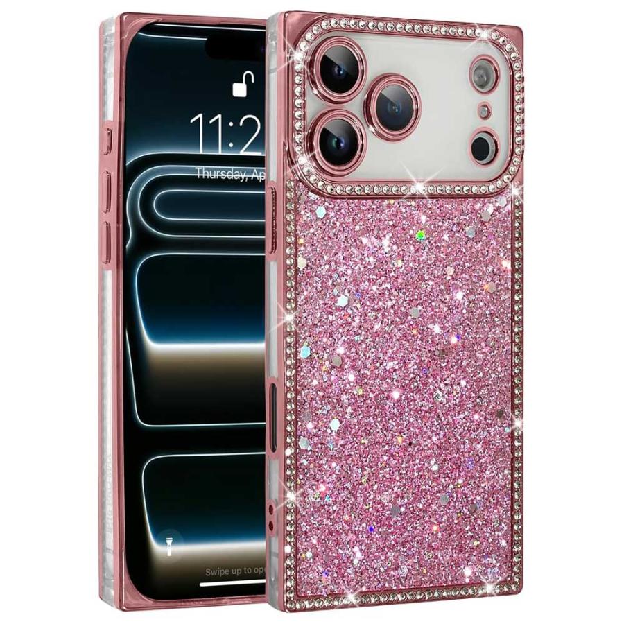 iPhone PC キラキラ グリッター ラインストーン スクエア ワイヤレス