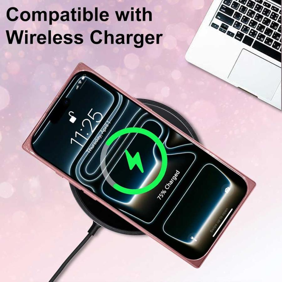iPhone PC キラキラ グリッター ラインストーン スクエア ワイヤレス
