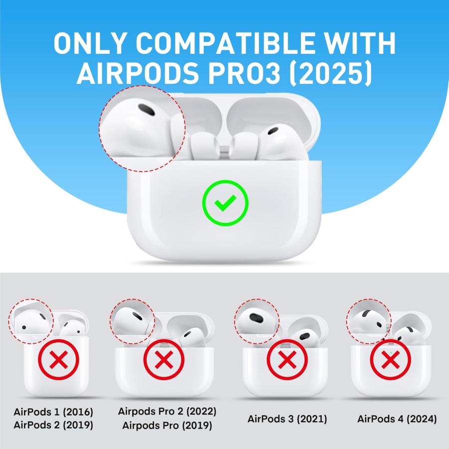 AirPods Pro3 ケース レザー ストラップ付き キーホルダー ワイヤレス
