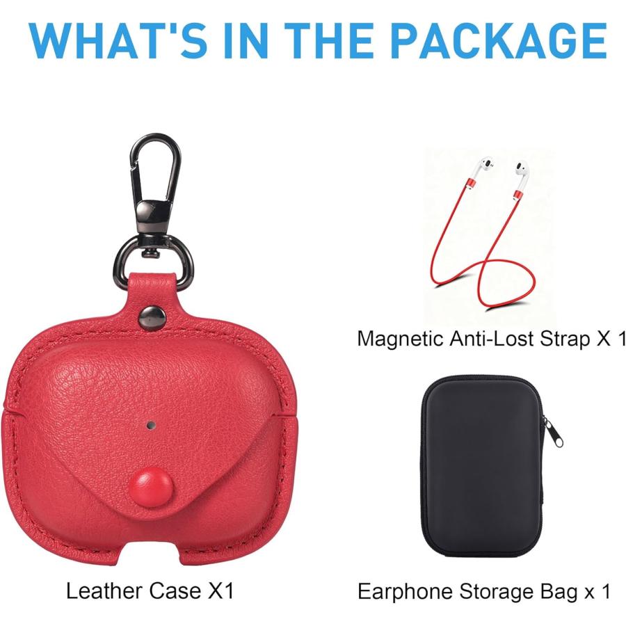 AirPods Pro3 ケース レザー ストラップ付き キーホルダー ワイヤレス