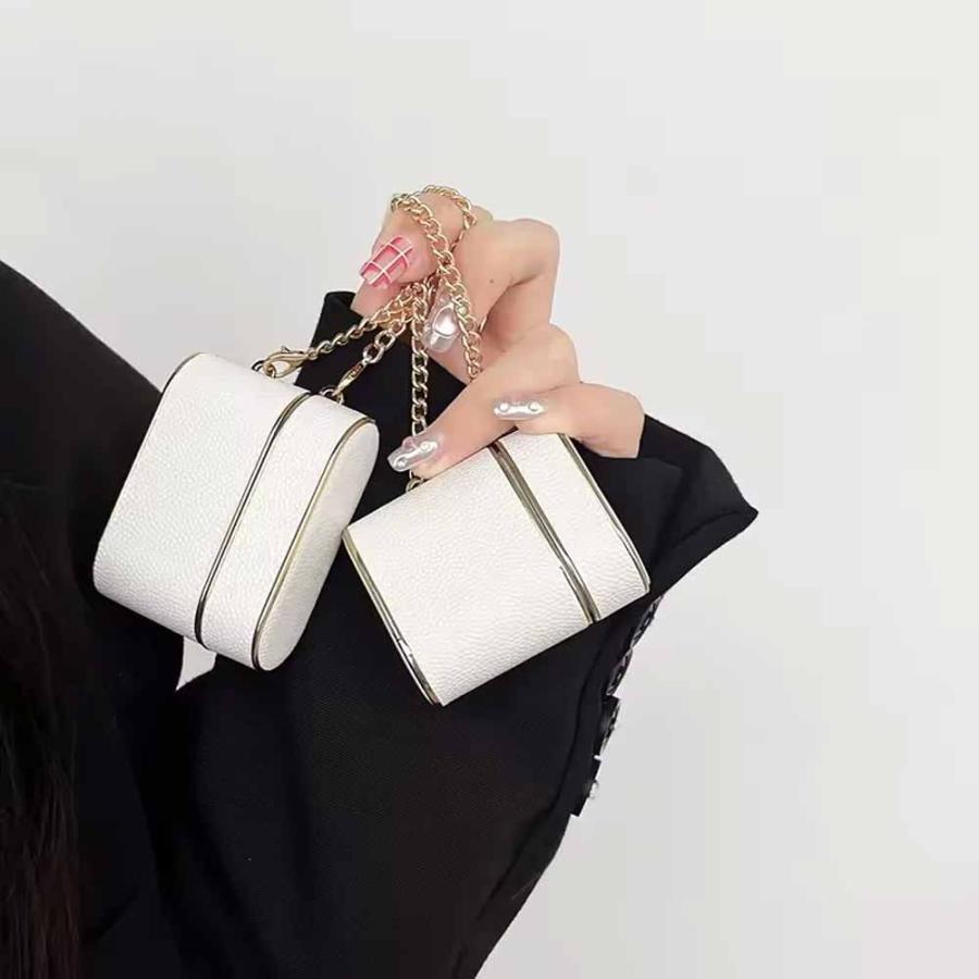 Airpods1/2/3/4 Airpods Pro2 ケース PUレザー メタル 高級感 チェーン