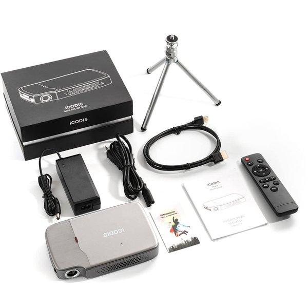 即納 モバイル ポータブル プロジェクター 持ち運び 2000ルーメン / 1080P対応 / 4200mAhバッテリー内蔵｜ HDMI / USB / TF端子の画像