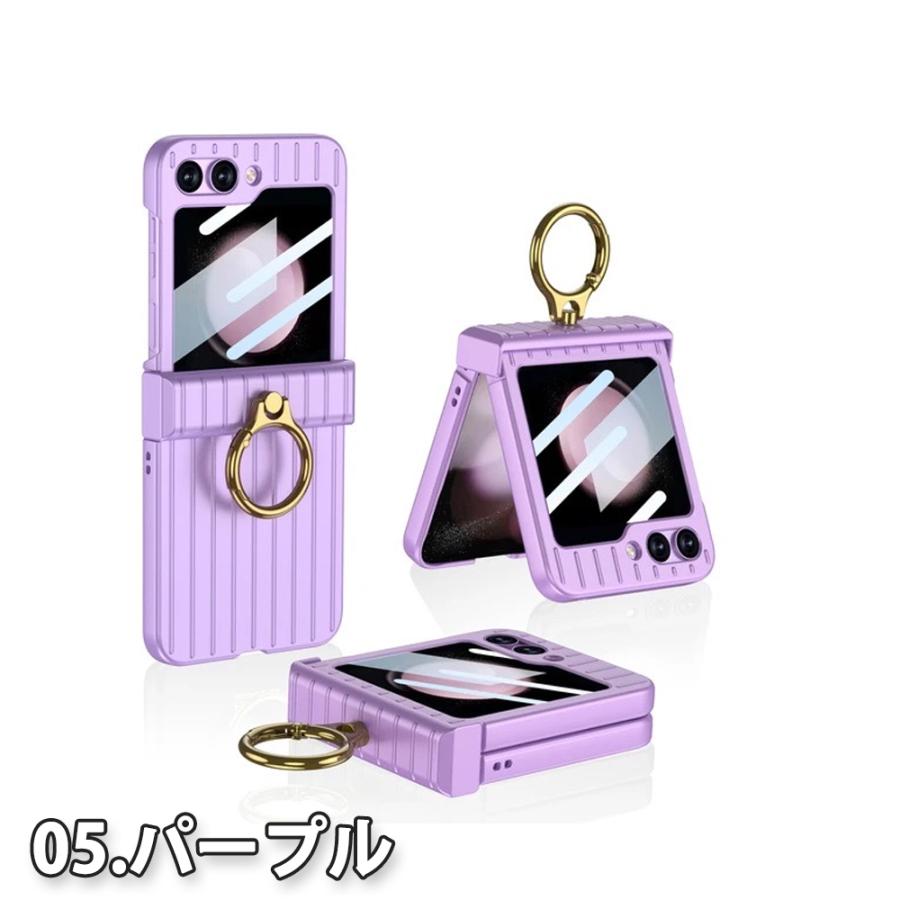 ギャラクシー Galaxy Z Flip5 / Z Flip4 キャリーケース デザイン ヒンジ保護 リング付き ケース 全5色 ゼットフリップ 耐衝撃 軽量 カバー 送料無料｜smart-park｜06