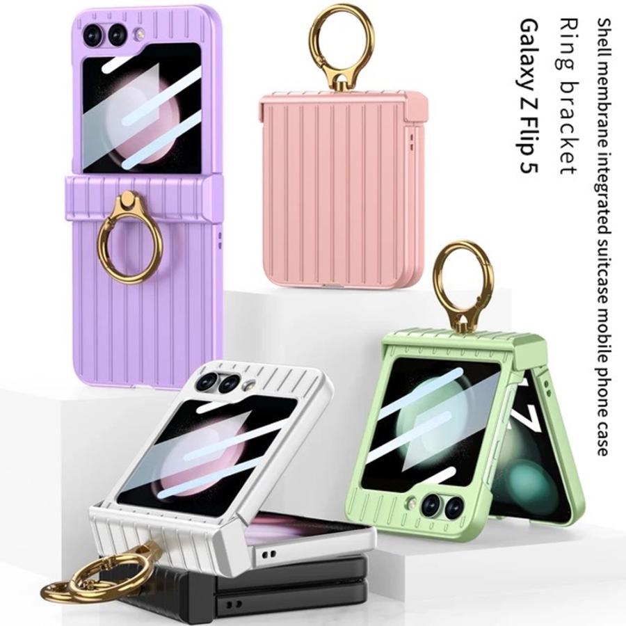 ギャラクシー Galaxy Z Flip5 / Z Flip4 キャリーケース デザイン ヒンジ保護 リング付き ケース 全5色 ゼットフリップ 耐衝撃 軽量 カバー 送料無料｜smart-park｜07