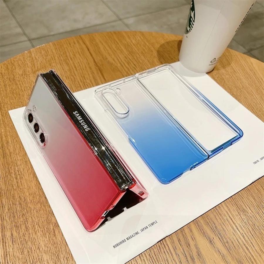 ギャラクシー Galaxy Z Fold5 / Fold4 グラデーション シェル 薄型 クリア ケース 全6色 ゼットフォールド 耐衝撃 ...