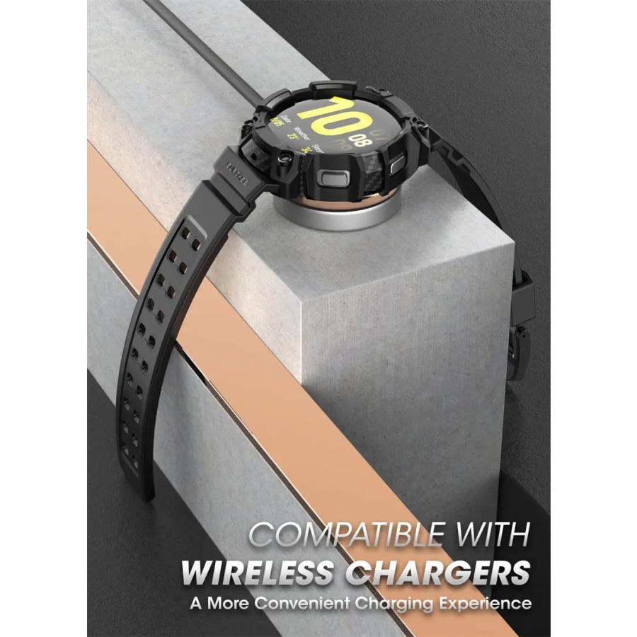 ギャラクシー ウォッチ バンド Galaxy Watch Ultra/6/6Classic/5/5Pro/4/4Classic 44mm/45mm/46mm/47mm カーボン 一体型 ブラック ラギッド おしゃれの画像