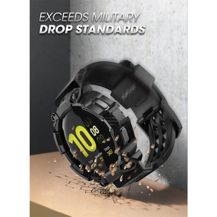 ギャラクシー ウォッチ バンド Galaxy Watch Ultra/6/6Classic/5/5Pro/4/4Classic 44mm/45mm/46mm/47mm カーボン 一体型 ブラック ラギッド おしゃれの画像