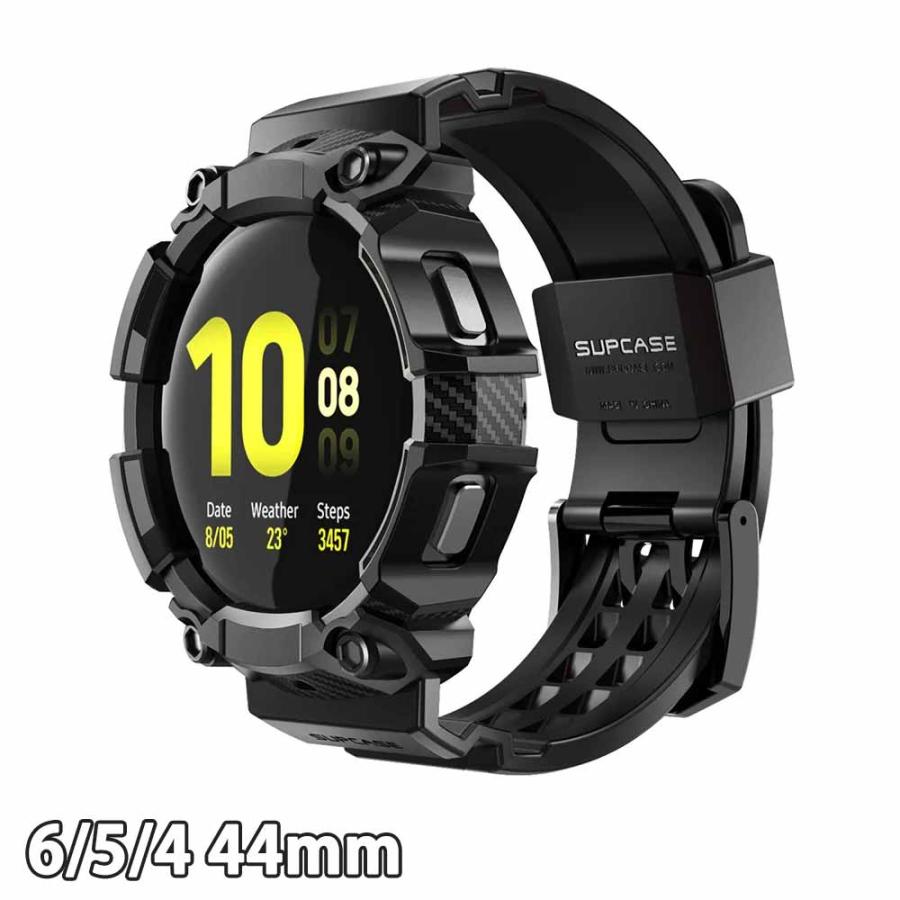 ギャラクシー ウォッチ バンド Galaxy Watch Ultra/6/6Classic/5/5Pro/4/4Classic 44mm/45mm/46mm/47mm カーボン 一体型 ブラック ラギッド おしゃれの画像