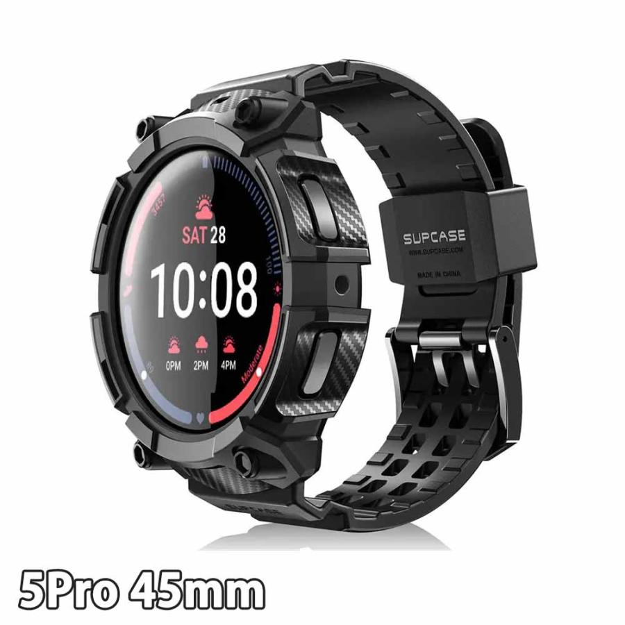ギャラクシー ウォッチ バンド Galaxy Watch Ultra/6/6Classic/5/5Pro/4/4Classic 44mm/45mm/46mm/47mm カーボン 一体型 ブラック ラギッド おしゃれの画像