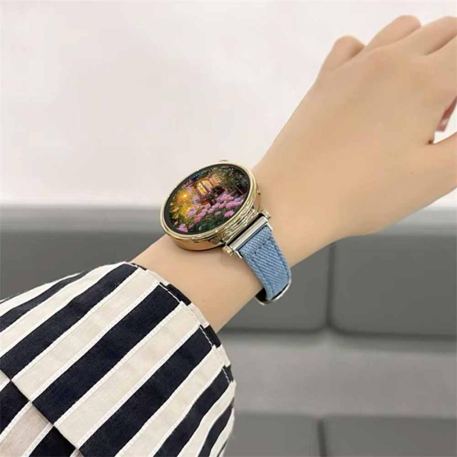 Galaxy Watch 6/5/4 44mm/40mm デニム スリム レザー ベルト 全5色 