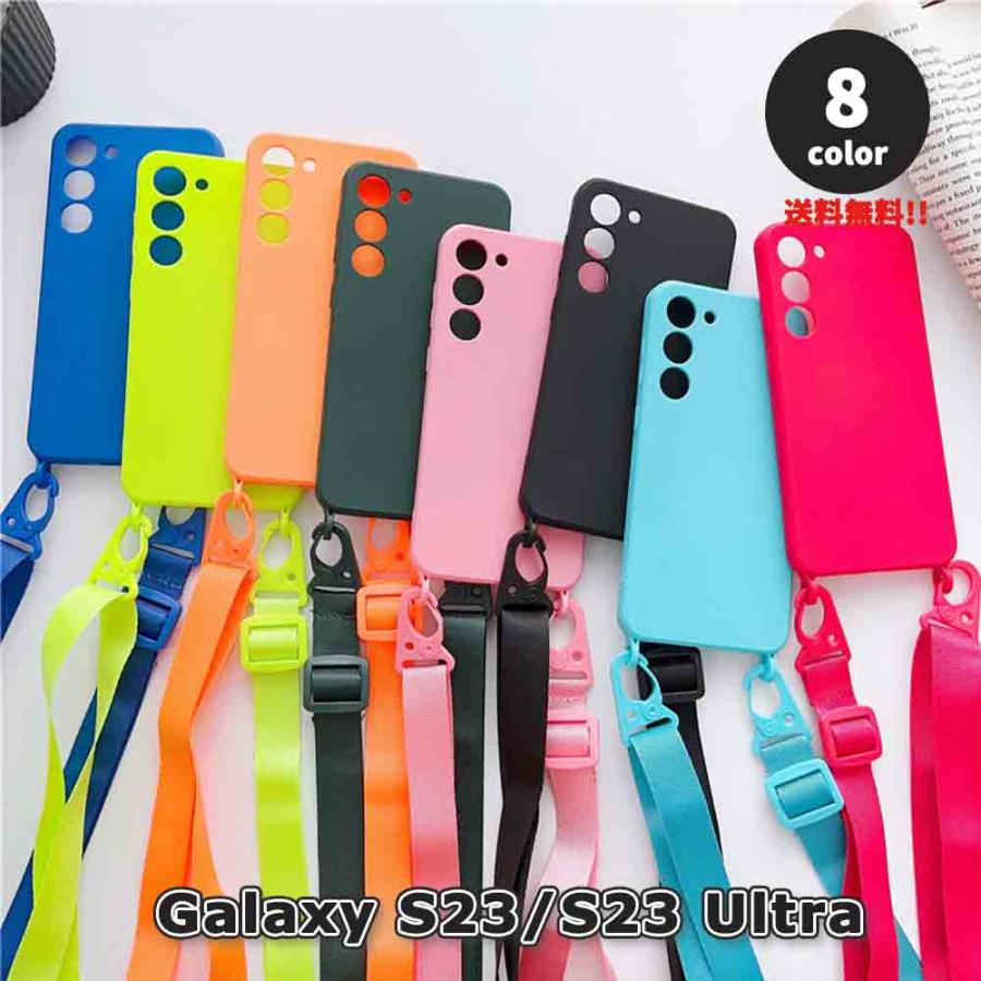 Galaxy ギャラクシー ネオンカラー ショルダー 蛍光 スマホケース