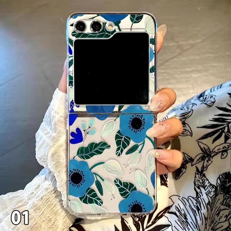 ギャラクシーGalaxy Z Flip7 / Flip6 Flip5 Flip4 ケース PC ハード 花
