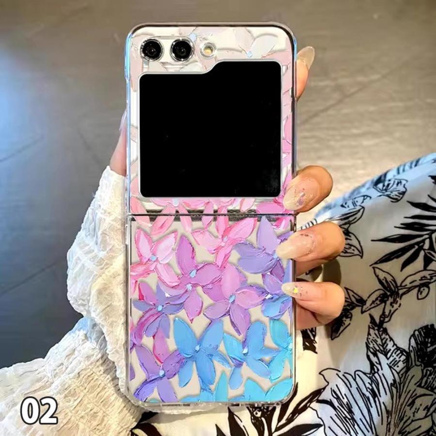 ギャラクシーGalaxy Z Flip7 / Flip6 Flip5 Flip4 ケース PC ハード 花