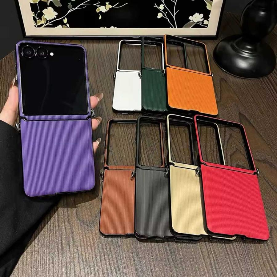 ギャラクシー Galaxy Z Flip7 / Flip6 PC 縦模様 耐衝撃 シンプル ワン