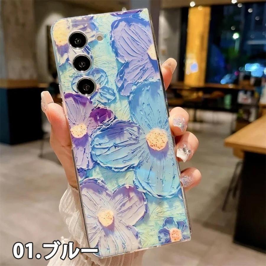 ギャラクシー Galaxy Z Fold6 / Fold5 Fold4 TPU カラフル 花柄