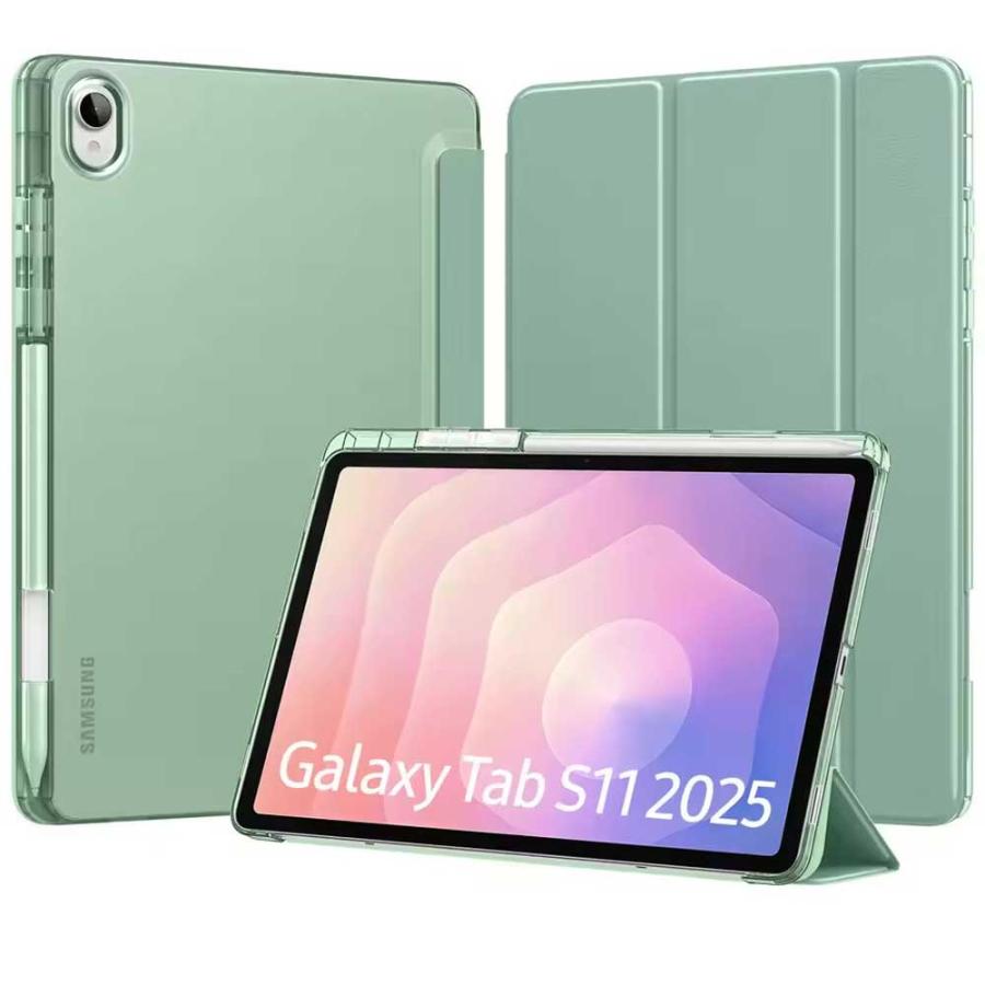 ギャラクシー タブレット PUレザー PC スタンド機能 三つ折り ケース