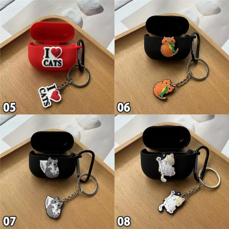 Galaxy ギャラクシー バッズ シリコン フック キーホルダー ねこ