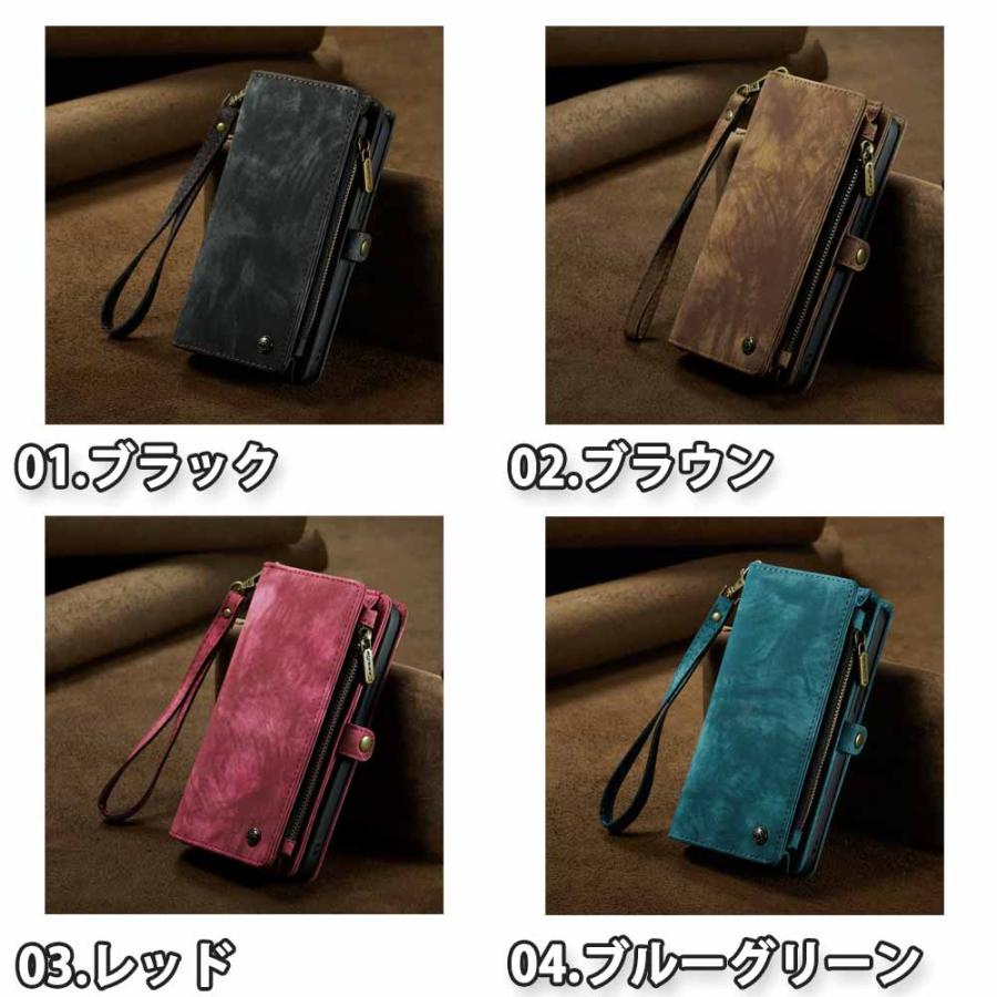 ギャラクシー Galaxy PUレザー 財布 ウォレット カード収納 ジッパー