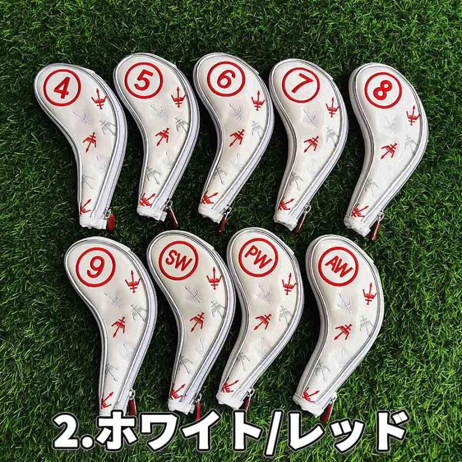 ゴルフ ヘッドカバー アイアン9点セット 全3色 カバー Golf head 