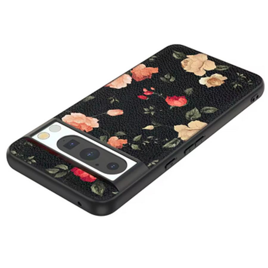 Google Pixel 9a / 9 9Pro 9ProXL 8a 8 8Pro 背面ケース PUレザー 花柄