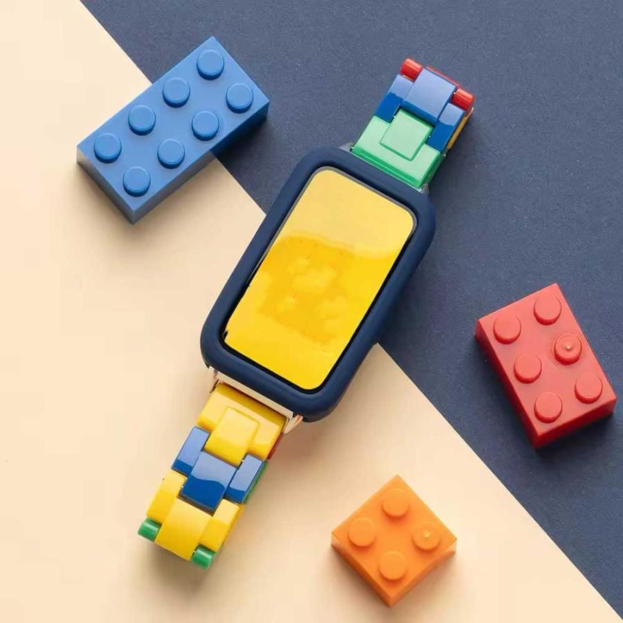ファーウェイ バンド シリコンケース ストラップ レゴ風 ベルト 全2色