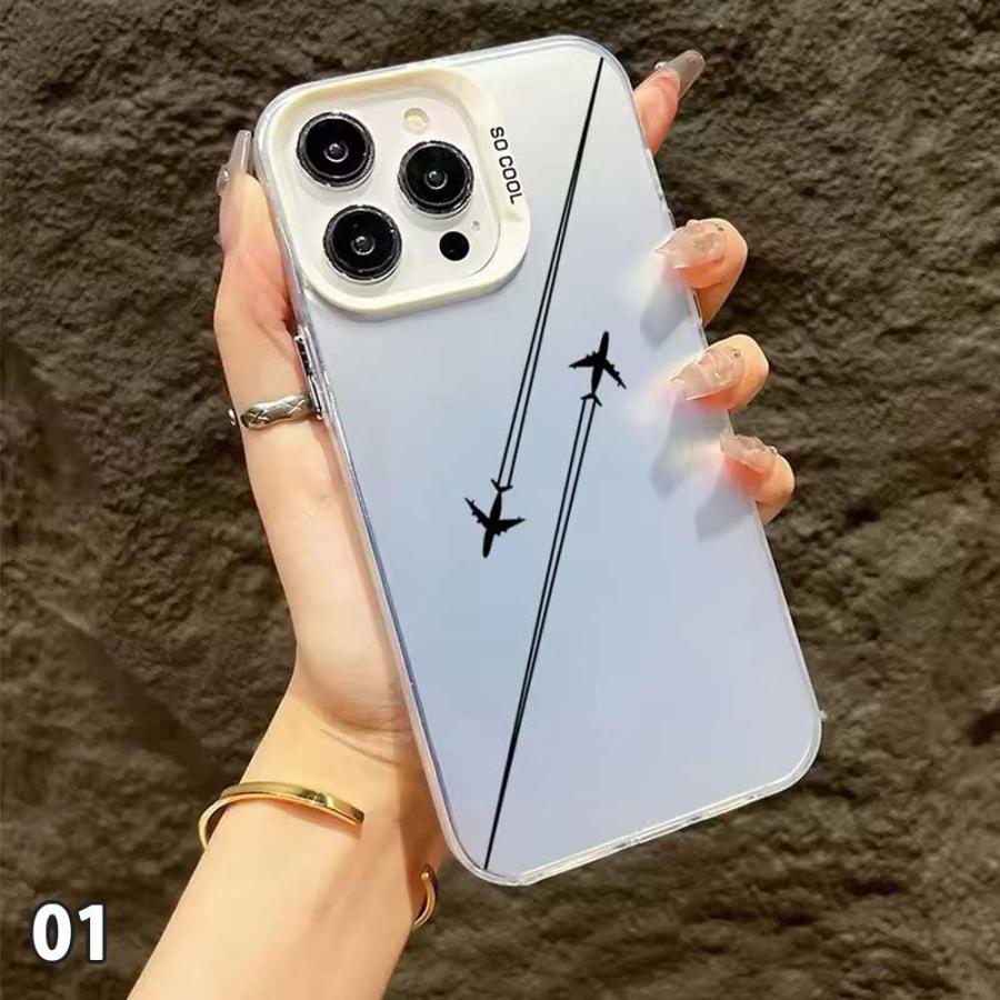 iPhone シリーズ TPU 飛行機 フライト カメラ保護 ハード ケース 全9色
