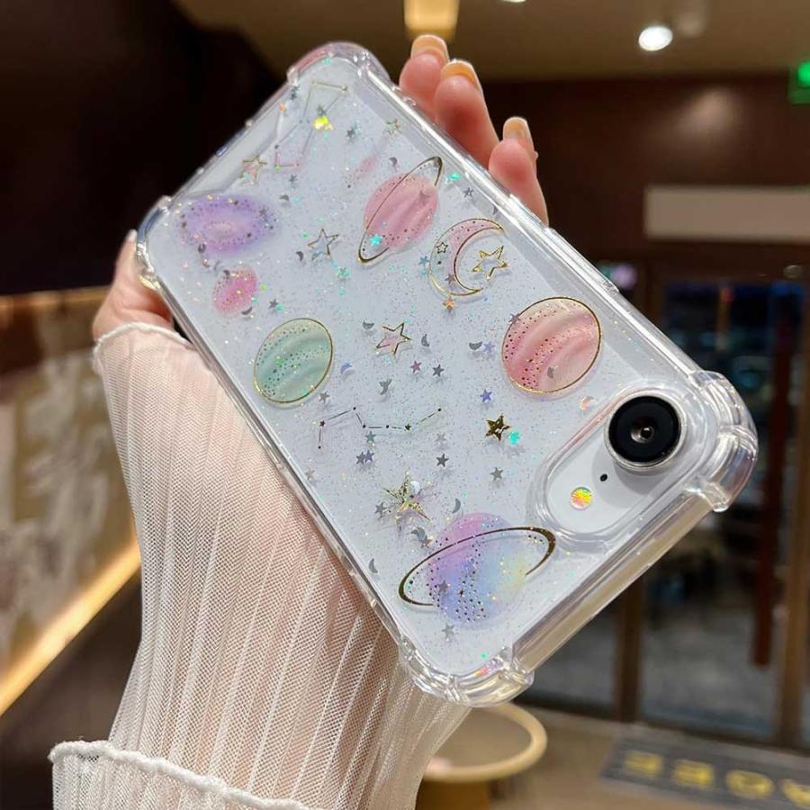 iPhone 16e se 第4世代 シリコン キラキラ 宇宙 蝶々 バタフライ