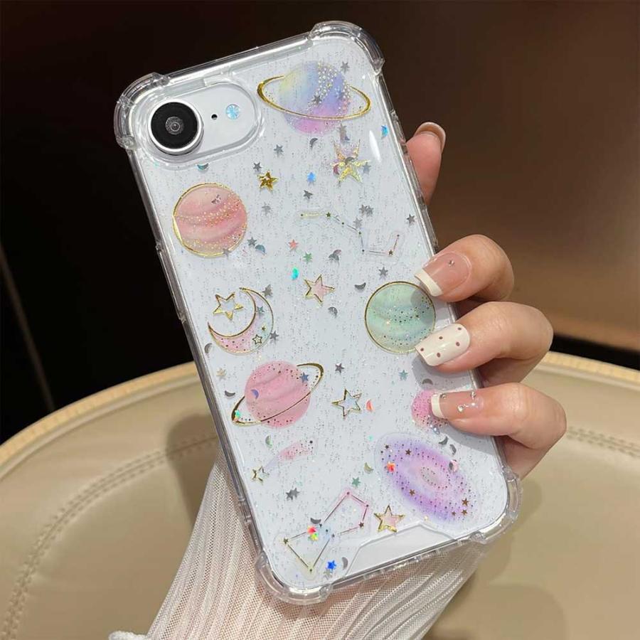 バタフライ♡キラキラ✨レインボー 花 フラワー 惑星 フチ iPhone