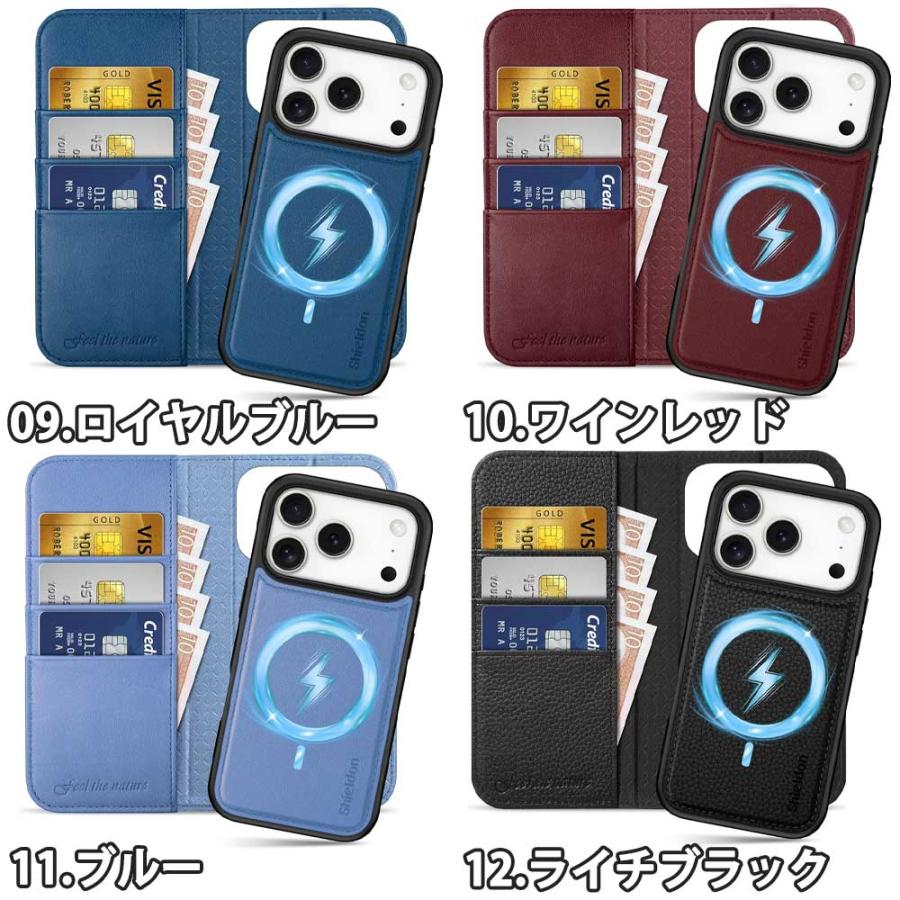 NINJA ライトブルー iPhoneケース カード収納 iPhone17 ケース 手帳型 ライトブルー 財布 多機能 TPU ストラップ