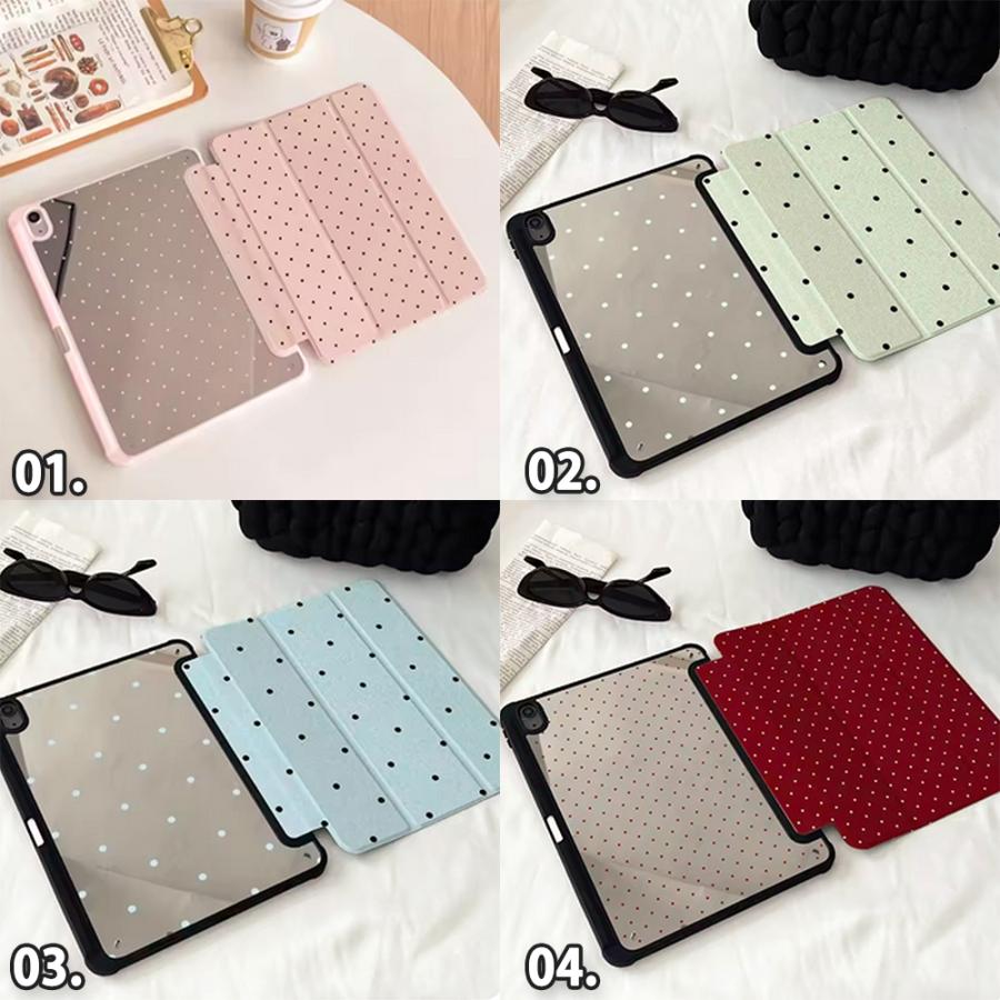 iPad ドット柄 かわいい スタンド機能 ケース 11世代 / Pro 11 13 Air